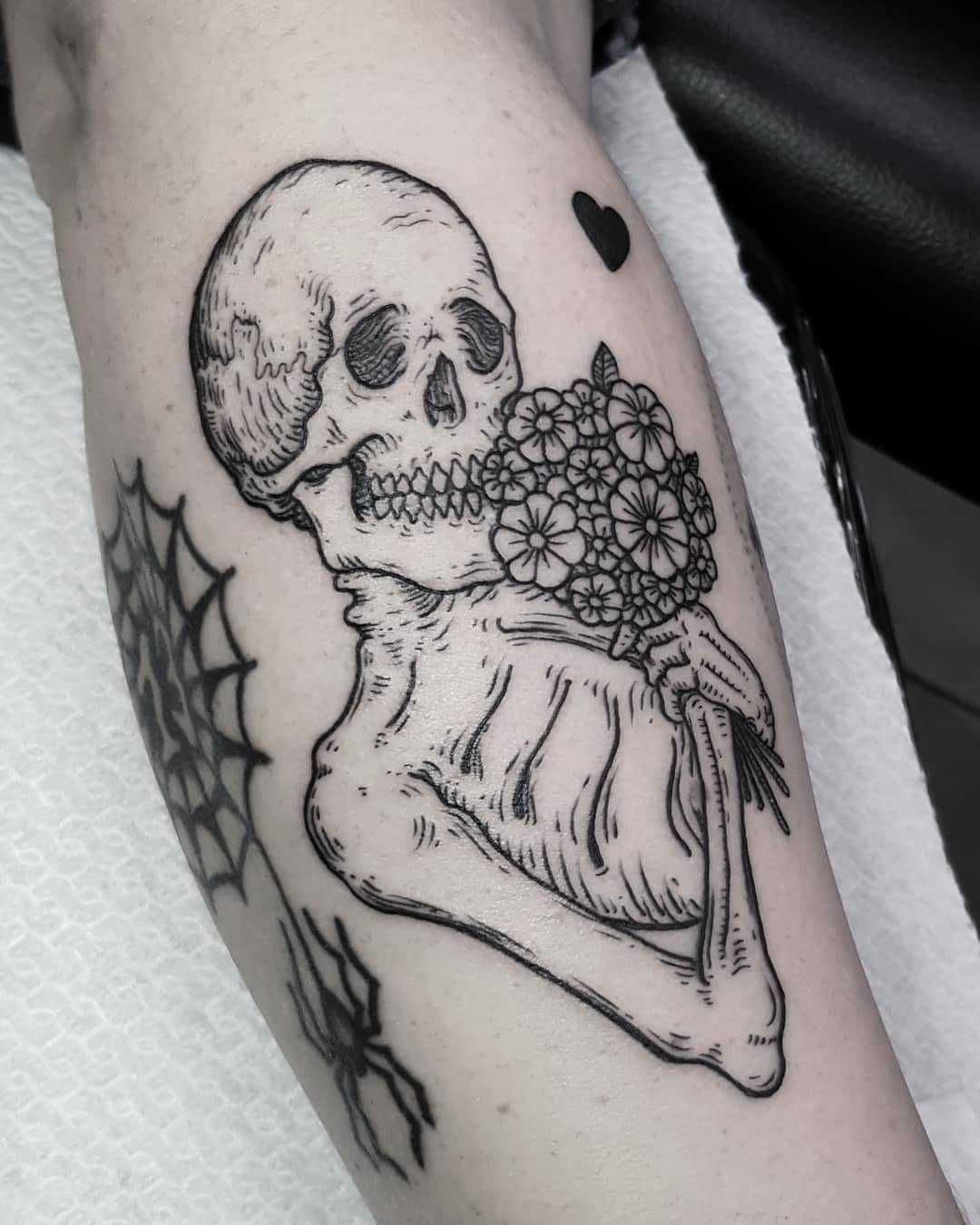 Flower hugger tattoo