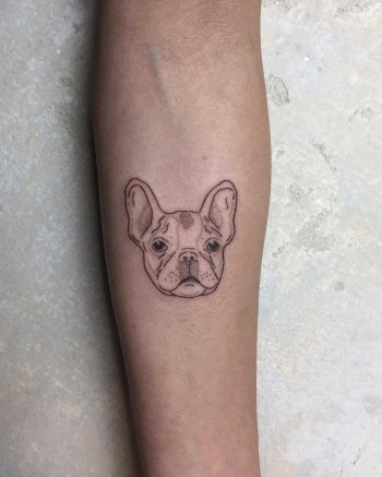 French bulldog tattoo by Nerdy Match Ink