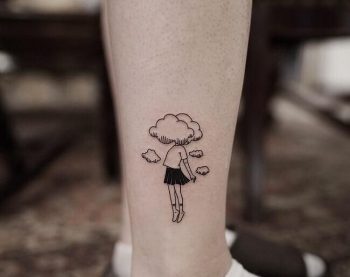 Girl in the clouds tattoo