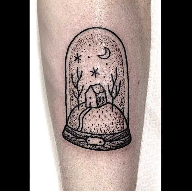 Glass dome tattoo by Suflanda