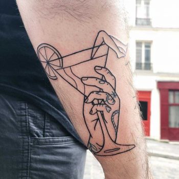 Glass tattoo done at Bonjour Tattoo Club