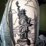 Glitched Statue of Liberty tattoo