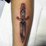 Golden dagger tattoo