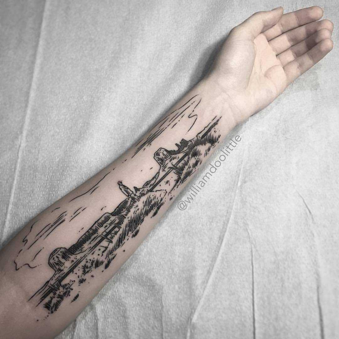 Grand Canyon landscape tattoo by William Doolittle