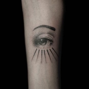 Hand-poked eye by Nigrum Luna Tattoo