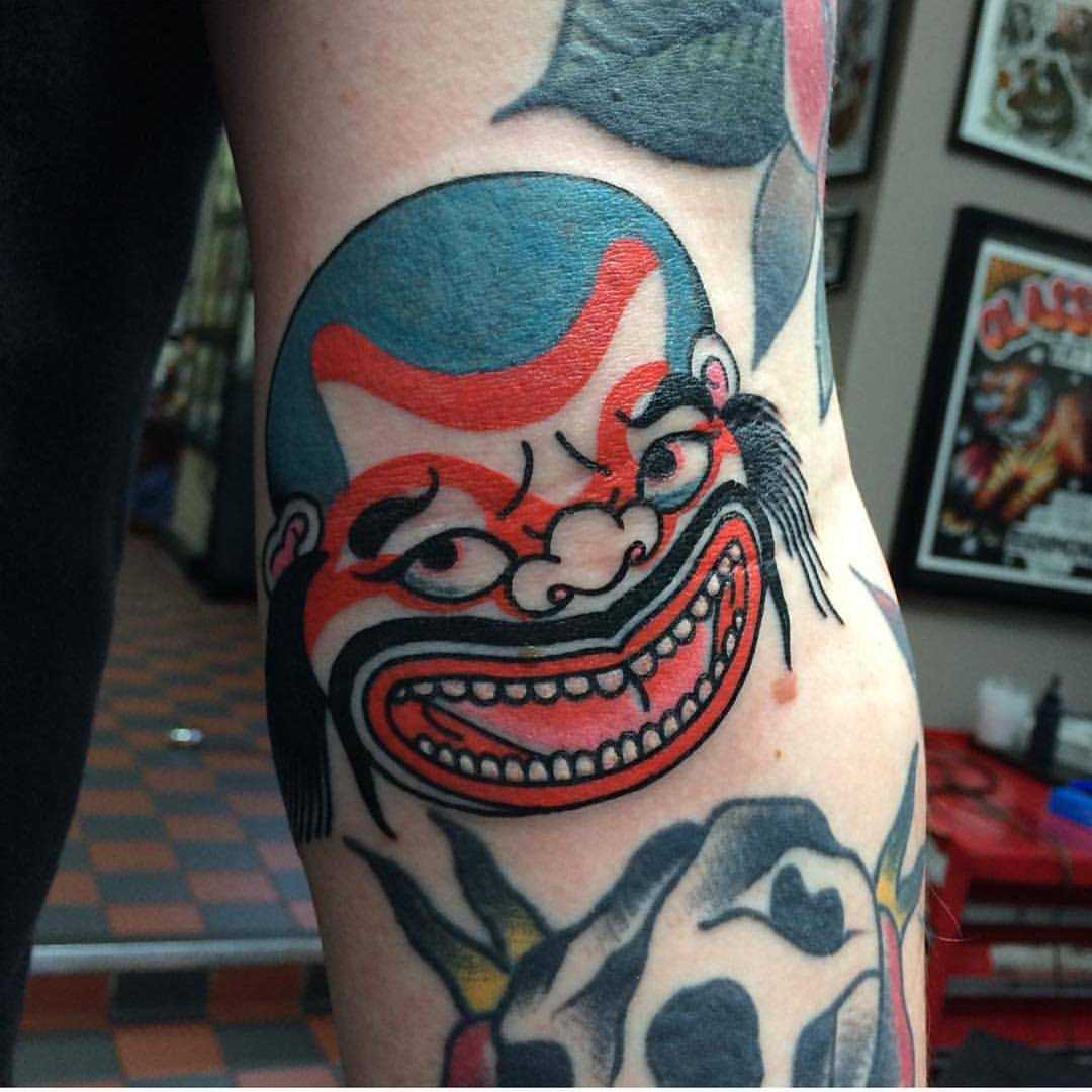 Happy asian tattoo by Bailey Tattooer