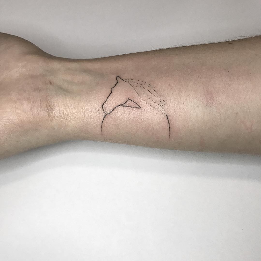 horse outline tattoo