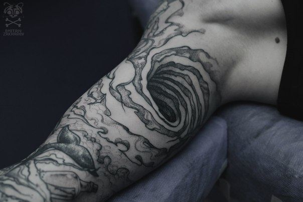 Hurricane eye tattoo by Dmitry Zakharov