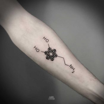 Interpretation of dopamine formula tattoo