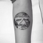 Lake scenery tattoo by Tom Tom Tatts