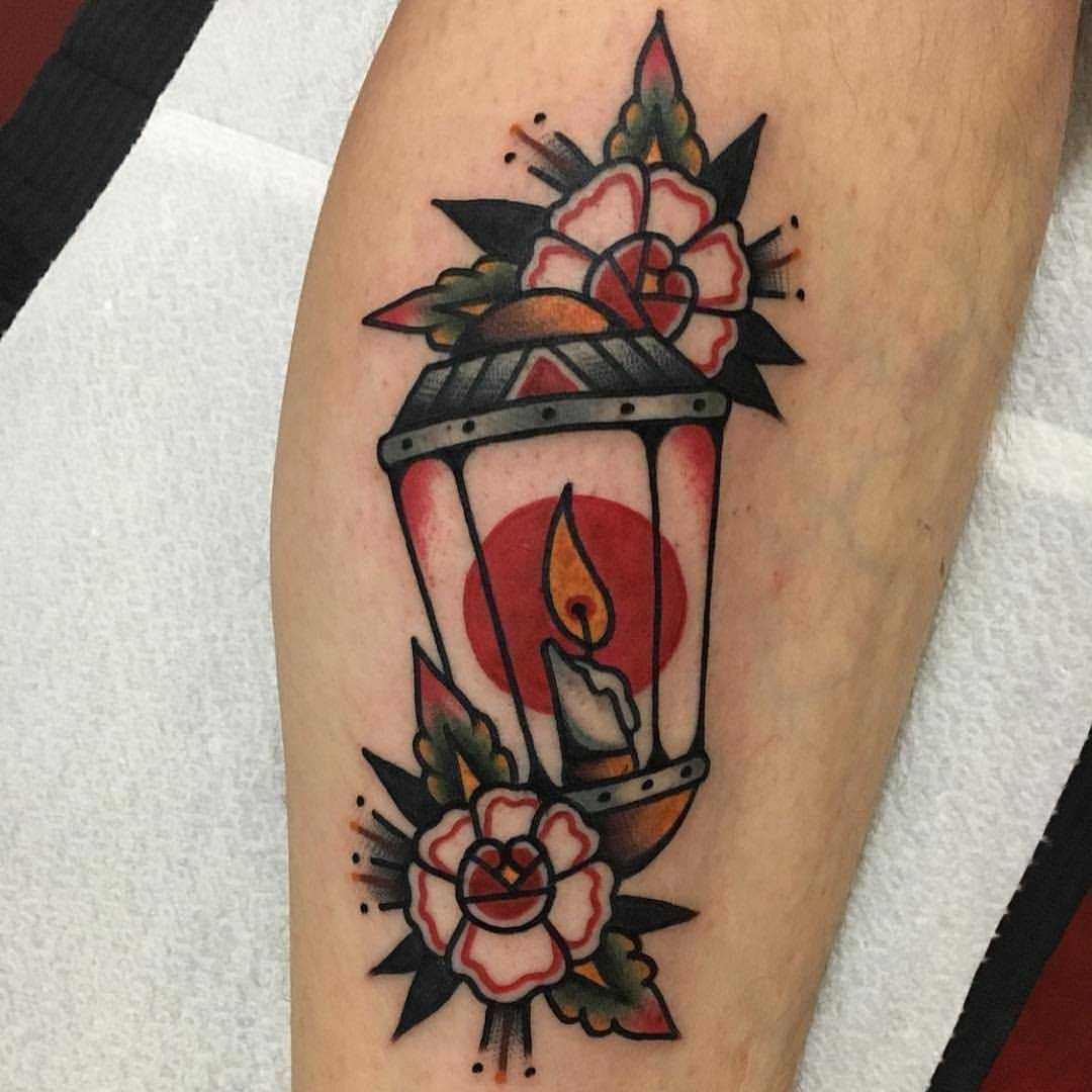 Lantern tattoo by Jeroen Van Dijk