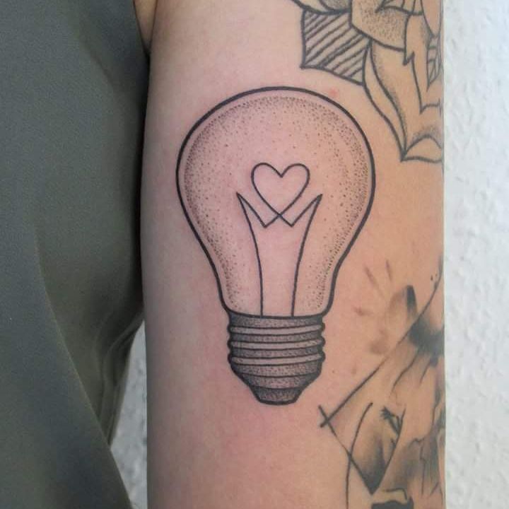 Light bulb with a heart in it