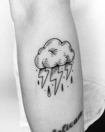 Lightning cloud tattoo