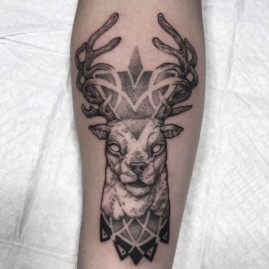 Mandala deer tattoo