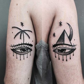Matching magic eye tattoos