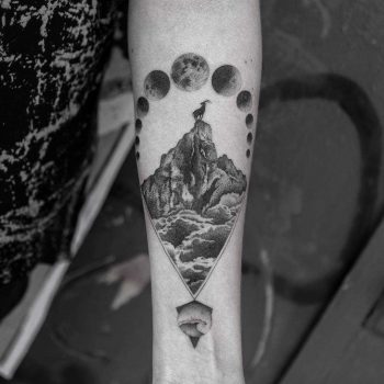 Mountain tattoo by Balazs Bercsenyi