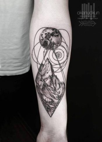 Mountains and moon by Okan Uckun