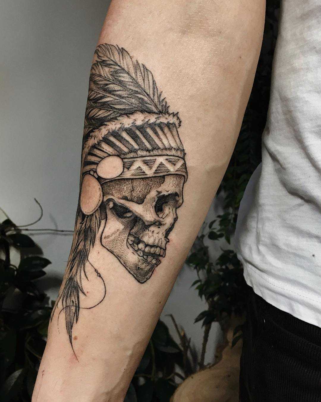 Native American skull tattoo