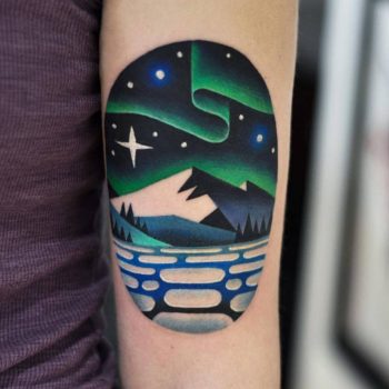 Nordic landscape tattoo by David Côté