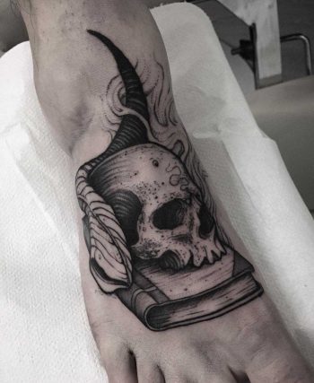 Occult tattoo on the foot