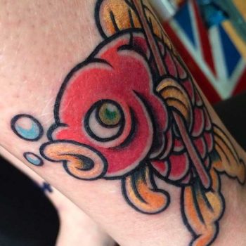 Old-school carp tattoo