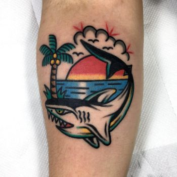 Old-school shark tattoo by Ssik Boy