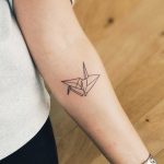 Paper crane tattoo by Rhys Pieces
