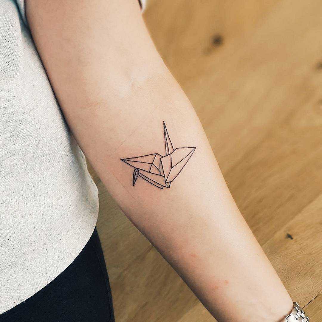 Paper Crane Forearm Tattoo All in Here