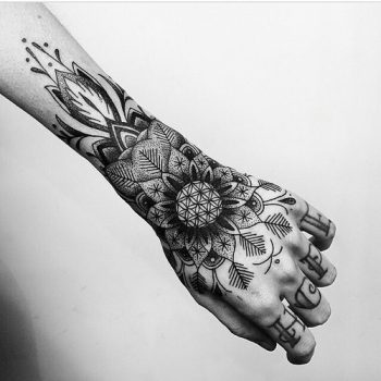 Perfect linear mandala tattoo