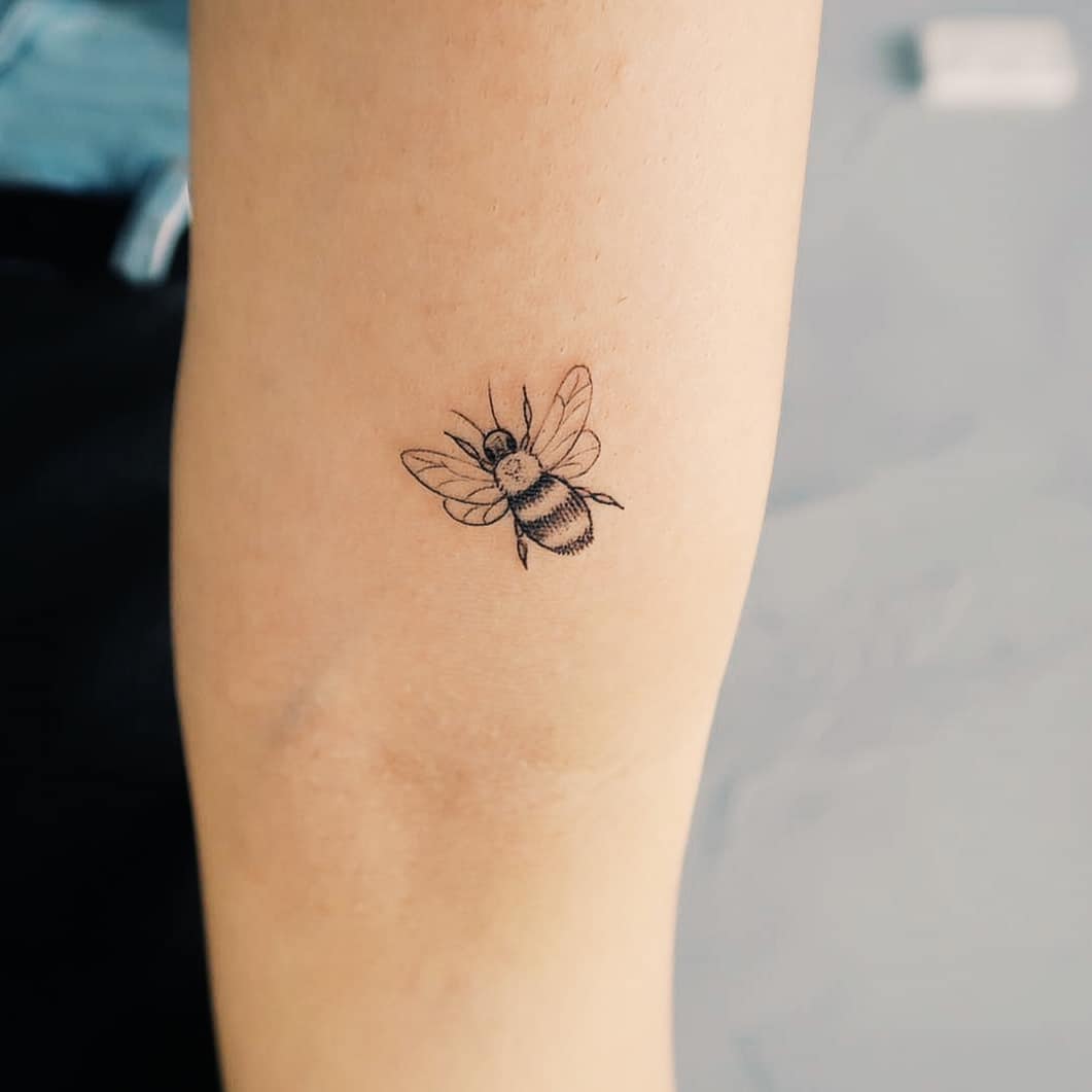 Precious little bee tattoo
