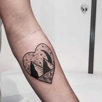 Pyramids in a heart