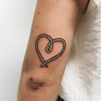 Rope heart tattoo