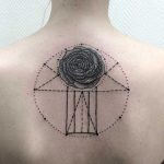 Rose and geometric shapes tattoo