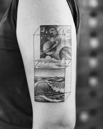 Sea and cosmos landscapes