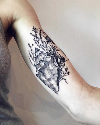 Seashell tattoo by Sasha Tattooing