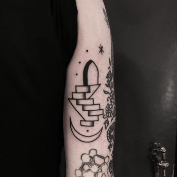 Secret spot above the moon tattoo