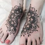 Separated mandala tattoo on both feet