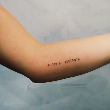 Simple coordinates tattoo by Cholo