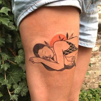 Sleeping girl tattoo