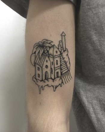 Small city scene tattoo
