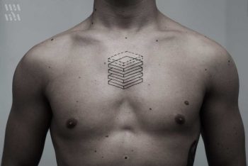 Stacked wooden boards tattoo