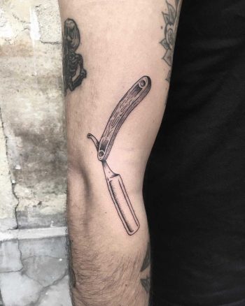 Straight razor tattoo