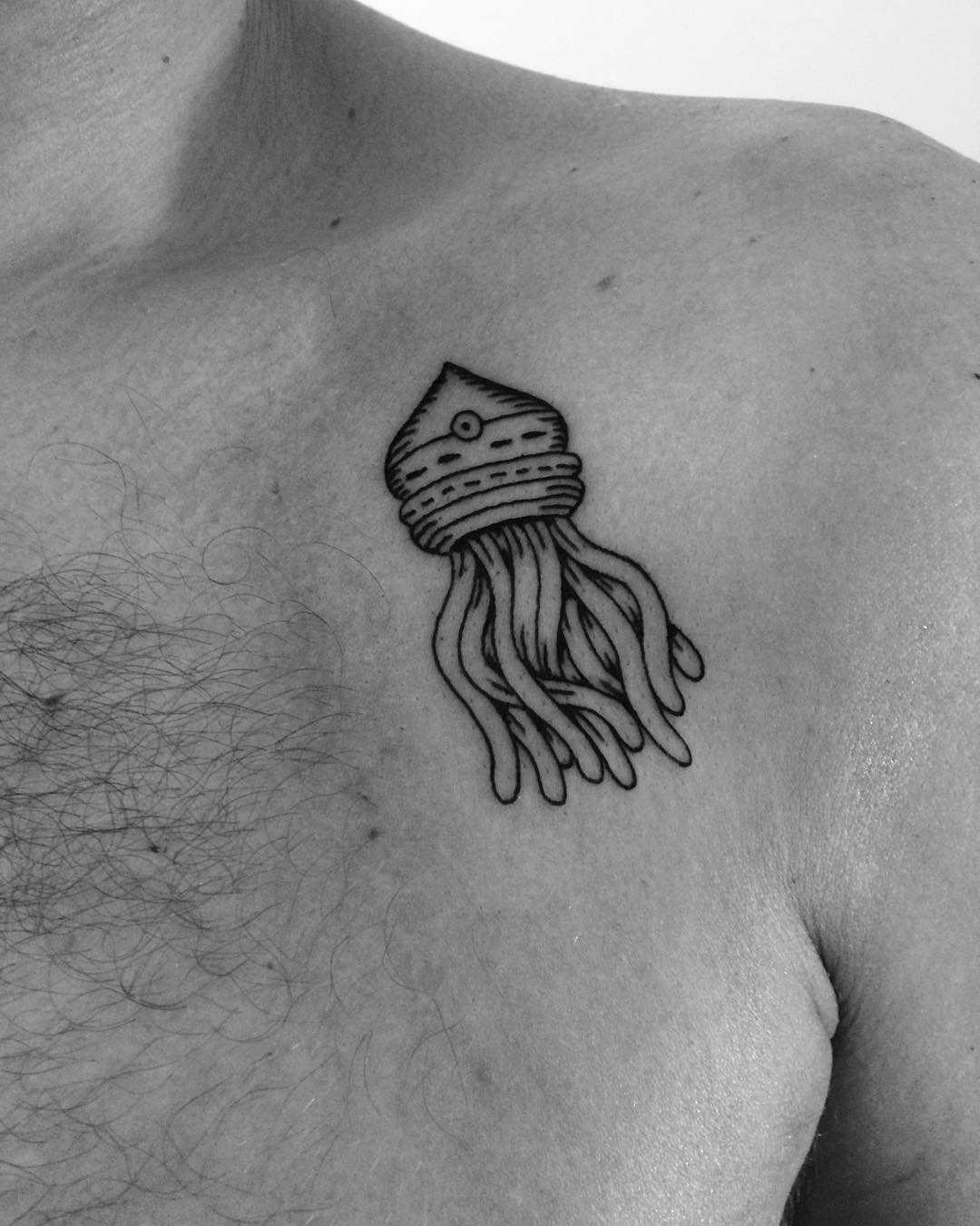 Stylized jellyfish tattoo