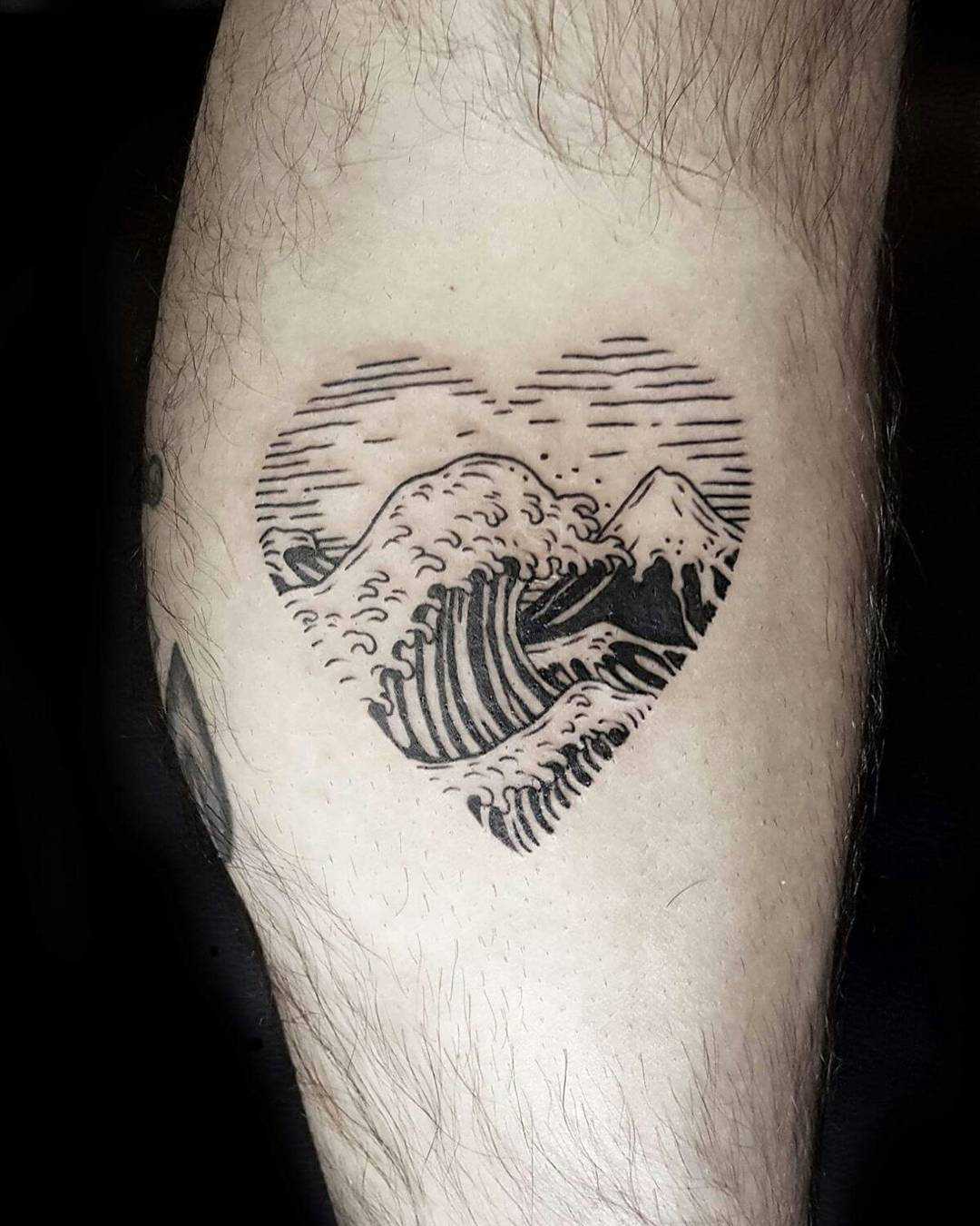 The heart wave tattoo