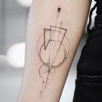 Thin line shapes tattoo