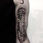 Tower ️tattoo done at Primordial Pain Tattoo Milano