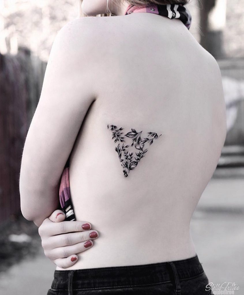 Small tattoo in black-white with abstract trees in a skyline style on  Craiyon