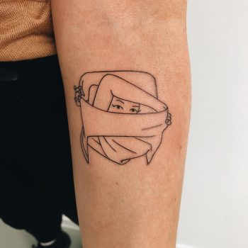 Undressing babe tattoo