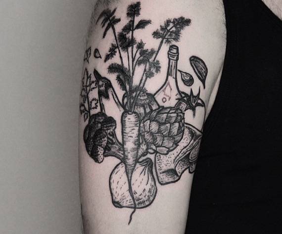 Vegetables tattoo by Alican Görgü