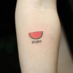Watermelon slice tattoo by Yuni